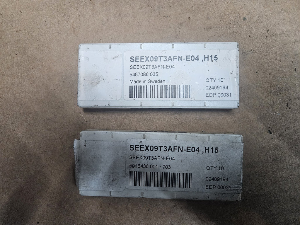 10 x Seco SEEX09T3AFN-E04 H15 Carbide Milling Insert, New In Box Unused Neu/ovp
