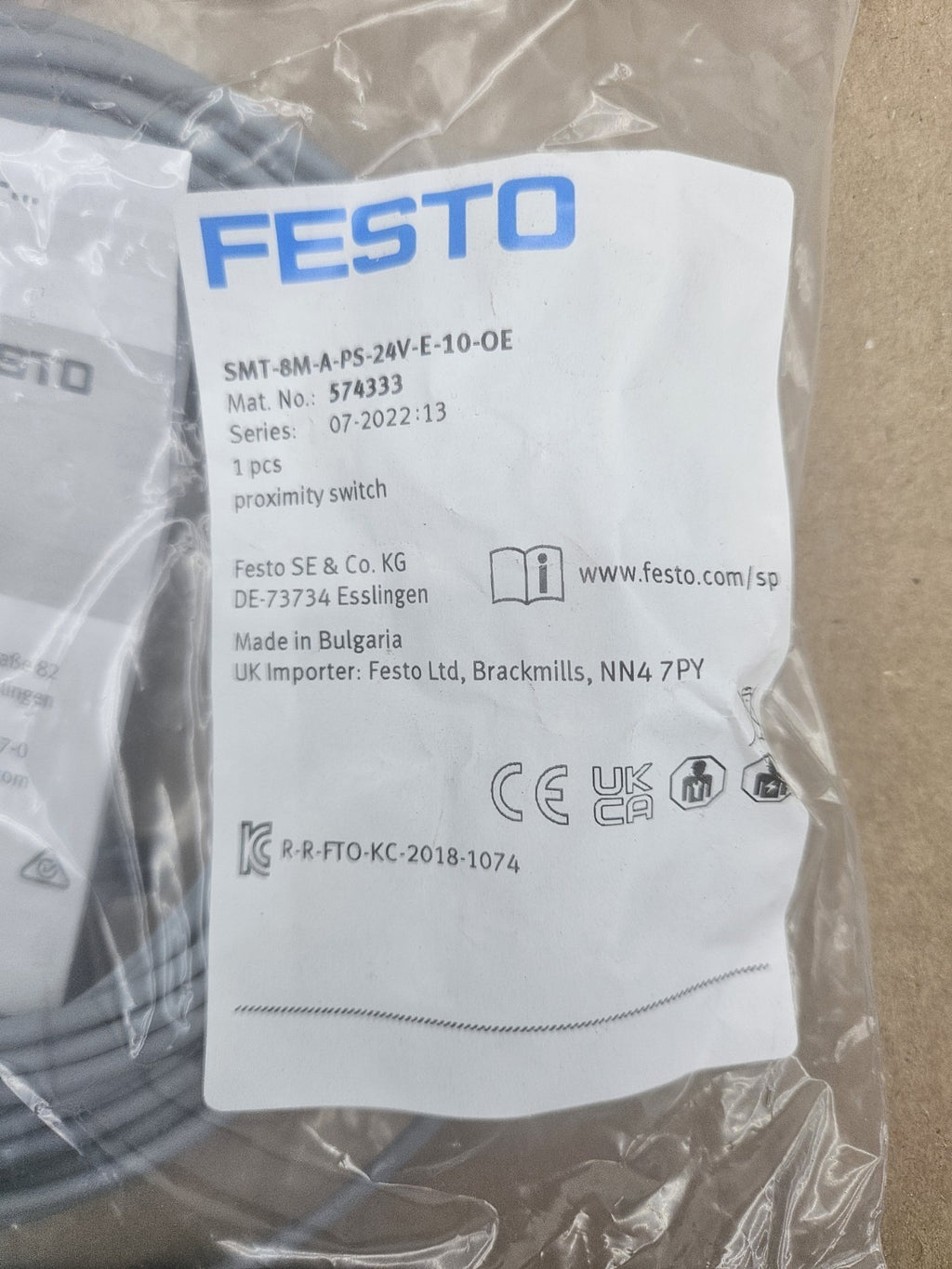 Festo Näherungsschalter 574333, SMT-8M-A-PS-24V-E-10-OE, New Sealed Neu/ovp