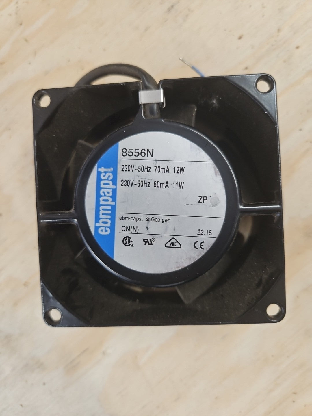 EBM Papst 8556 N Axiallüfter 230 V/AC 46 m³/h (L x B x H) 80 x 80 x 38 mm Neu!!