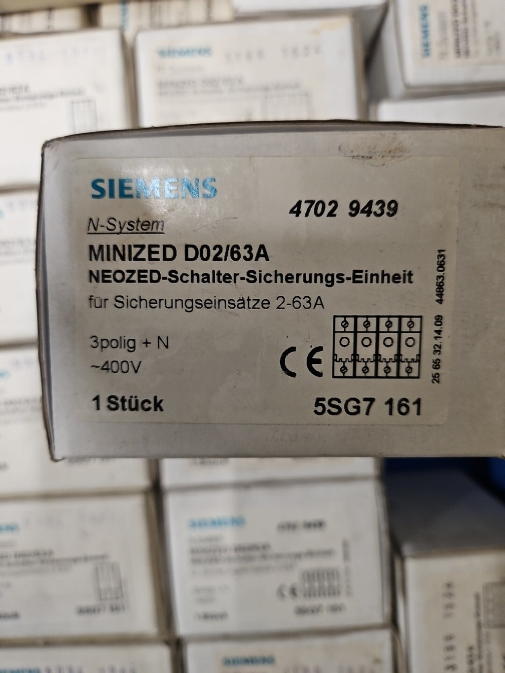 1 x Minized D02/63A, new in Box Siemens 5SG7-161 / 5SG7161 63A Neu/ovp