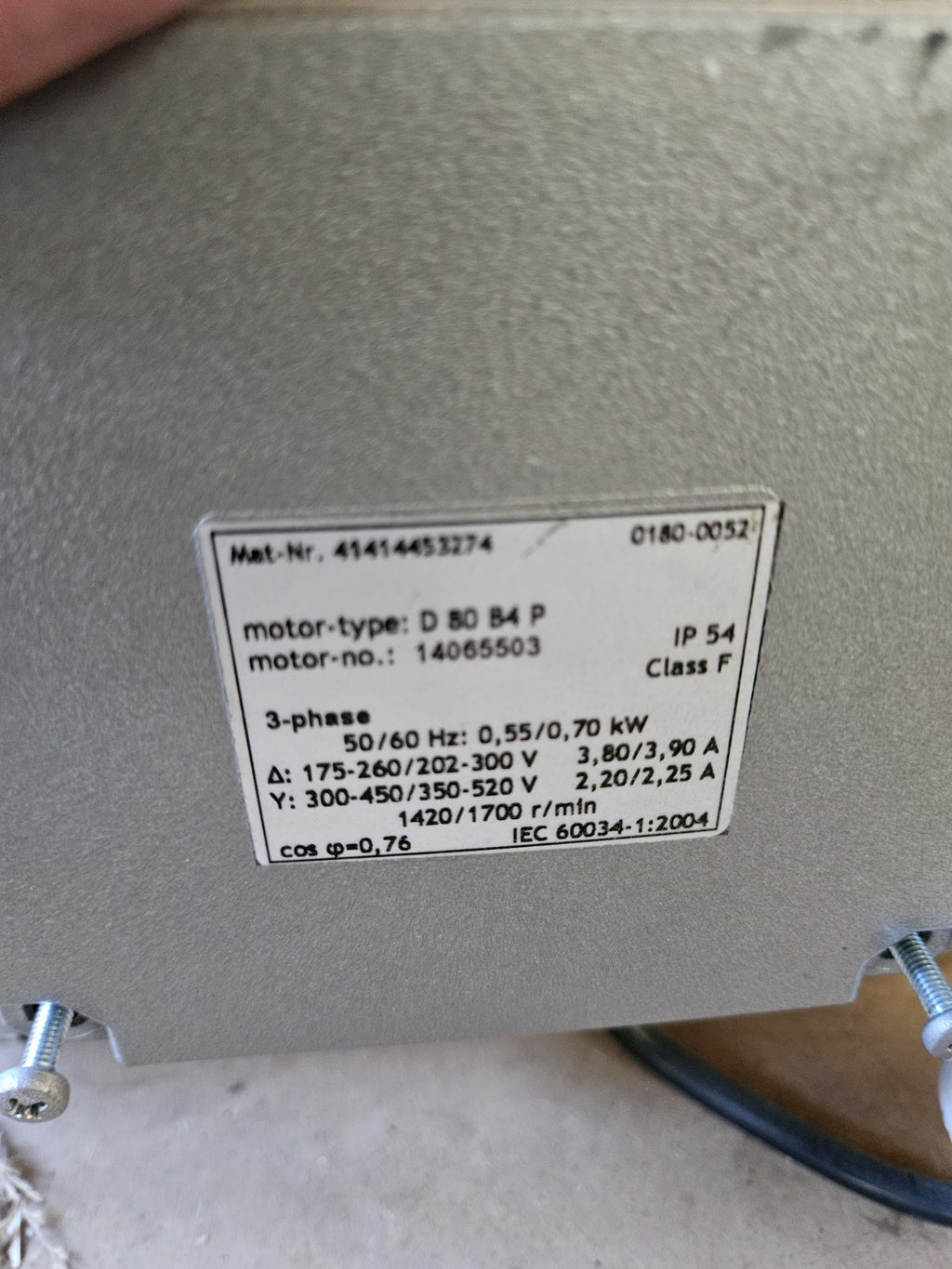 Becker VT 4.16 Vakuumpumpe, 2812331, Motor D80 D 4 P, 41414453274, Used Pump