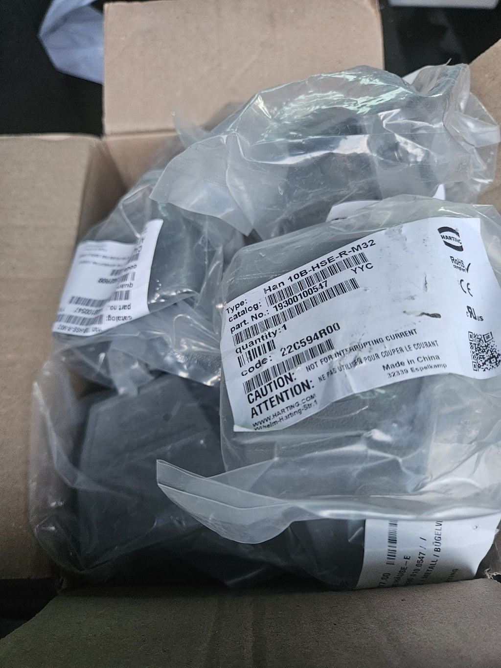 Harting Han 10B-HSE-R-M32, 19300100547 Tüllengehäuse Gehäuse Sockel Eingang NEU