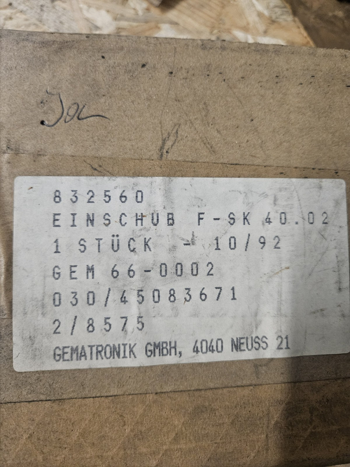 Gematronik Einschubkarte PLATINE 832560, 030/45083671,GEM66-0002, F-SK 40.02 NEU