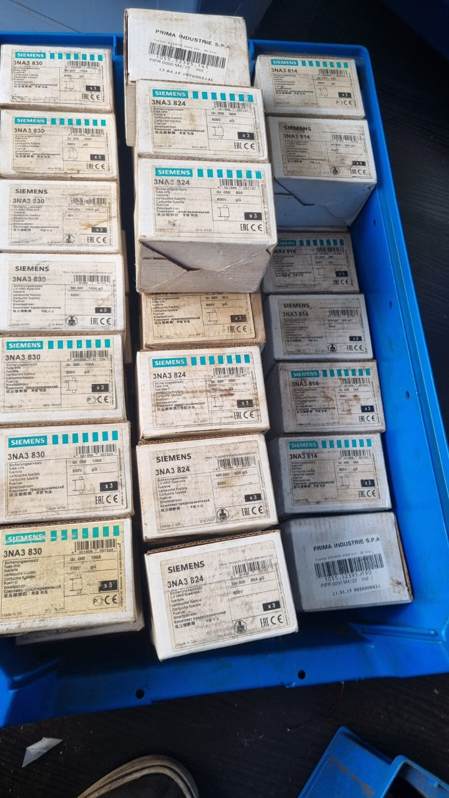 1 VPE 3 Stk. Siemens NH Sicherungseinsatz 3NA3 824 fuse element 80A NH00 3NA3824