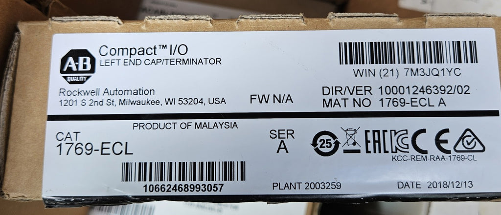 Allen Bradley 1769-ECL /A Linke Endkappe Terminator-Neu In Box
