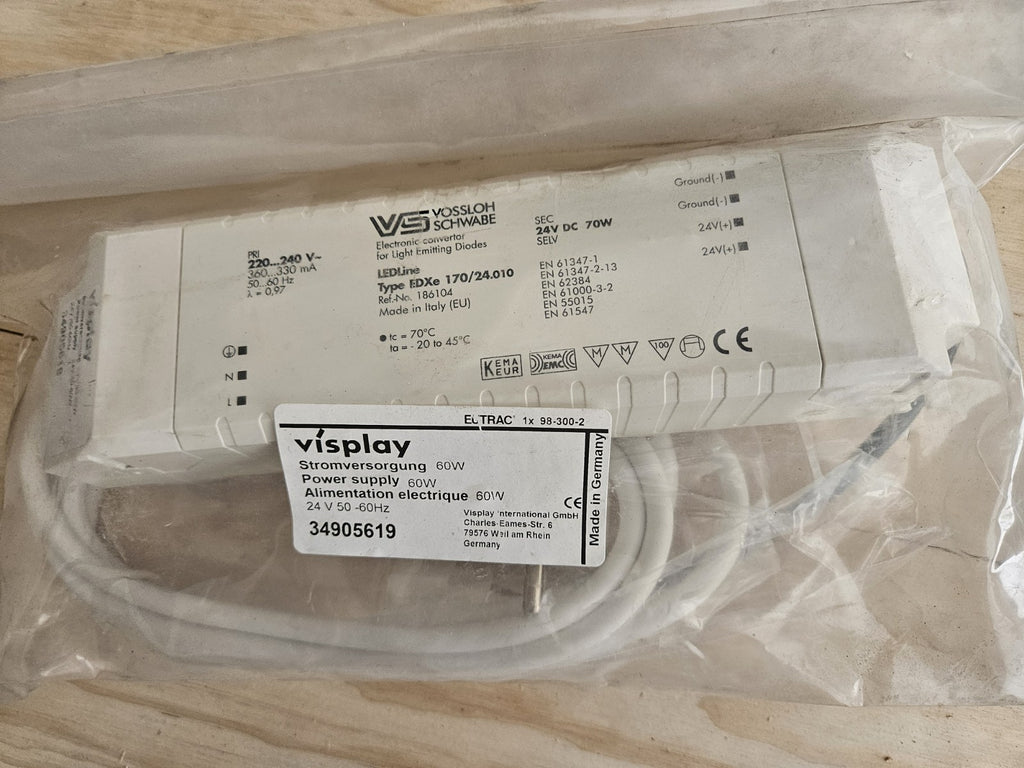 VOSSLOH SCHWABE EDXe 170/24.010 186104 LED-Konverter Für LED-Module 60w Neu/ovp
