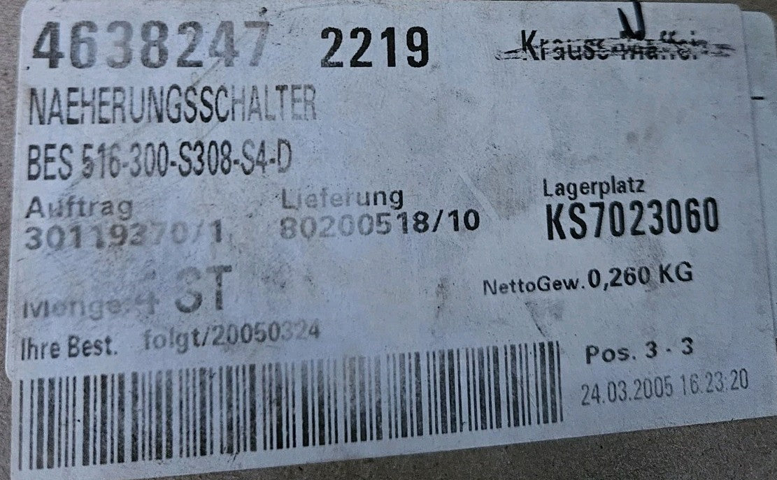 BALLUFF BES 516-300-S308-S4-D für KRAUSS MAFFEI, Neu/ovp Unused New old Stock