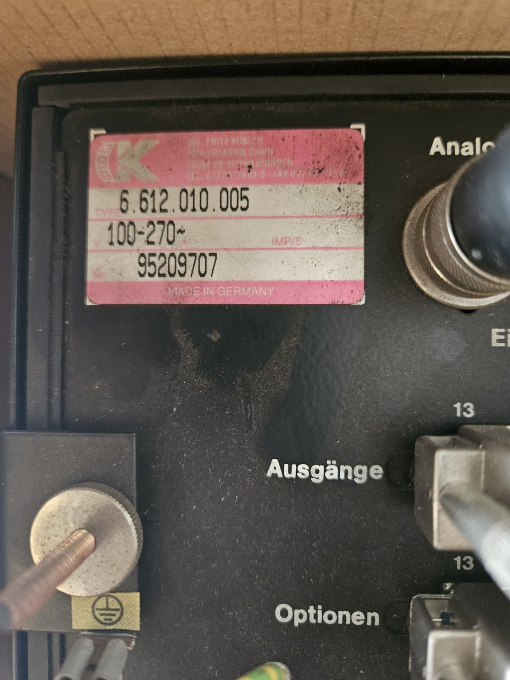 1 x Kübler Steuerung Paneel 612,  6.612.010.005 New Unused Nos Ungebraucht