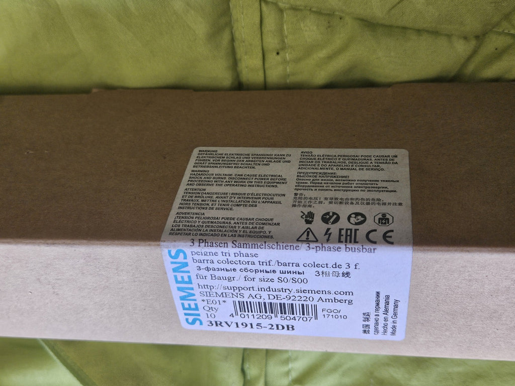 10 x SIEMENS BUSBAR 3RV1915-2DB 3RV19152DB 63A 63 A AMP 690V,neu/ovp New Sealed