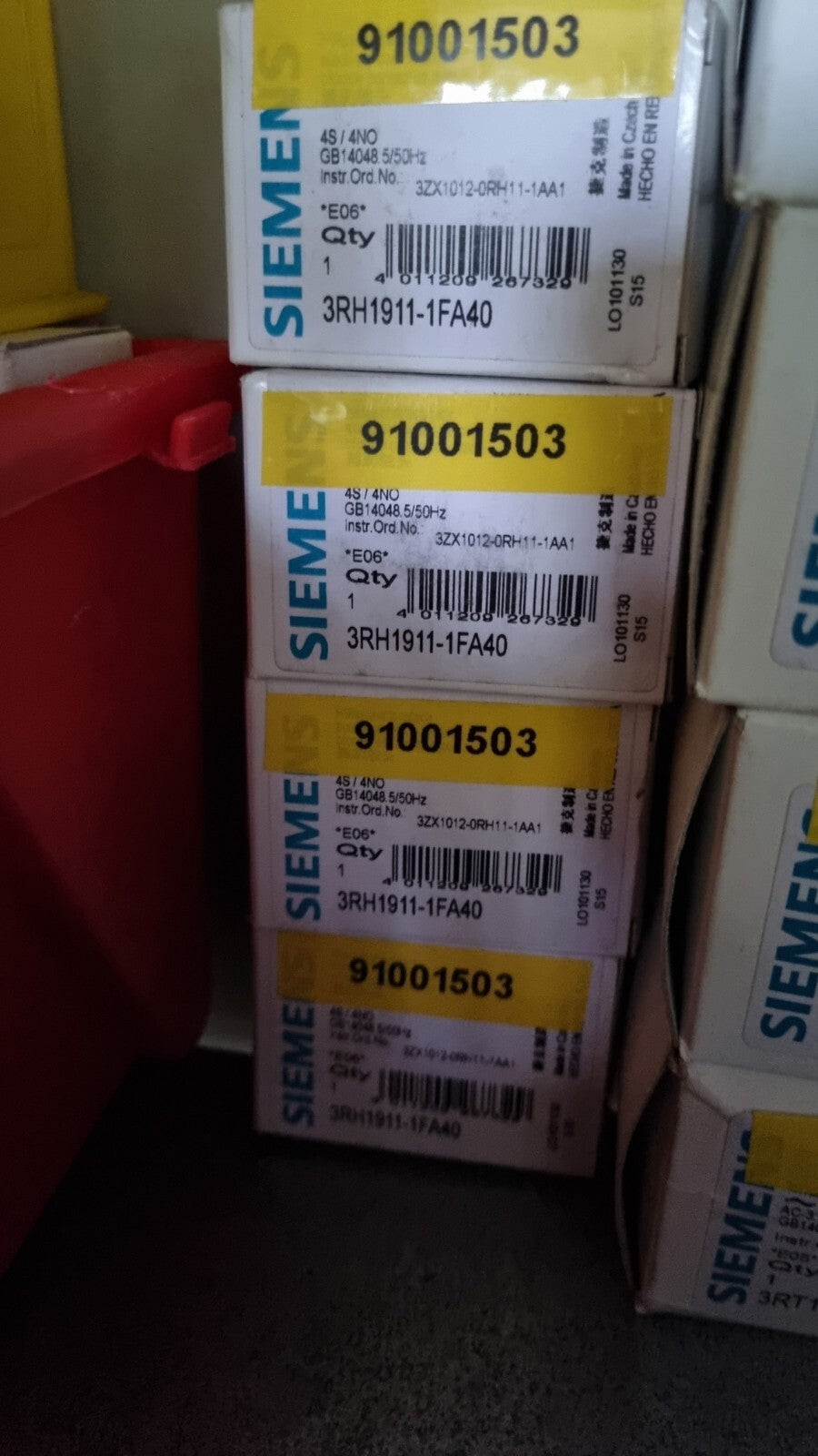 Lot 4 x Siemens Hilfsschalterblock 3RH1911-1FA40 auxillary switch block new NOS