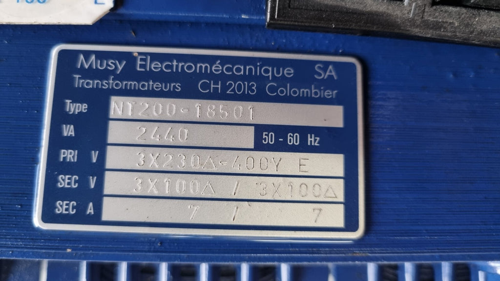Musy Electromecanique NT200-18501 Transformator 2440VA, 3x230 new old stock neu