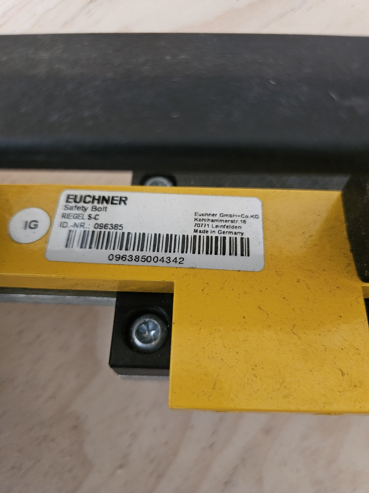 EUCHNER 096385 SAFETY SLIDE BOLT for DOORS Riegel Verschluss Neu New Unused