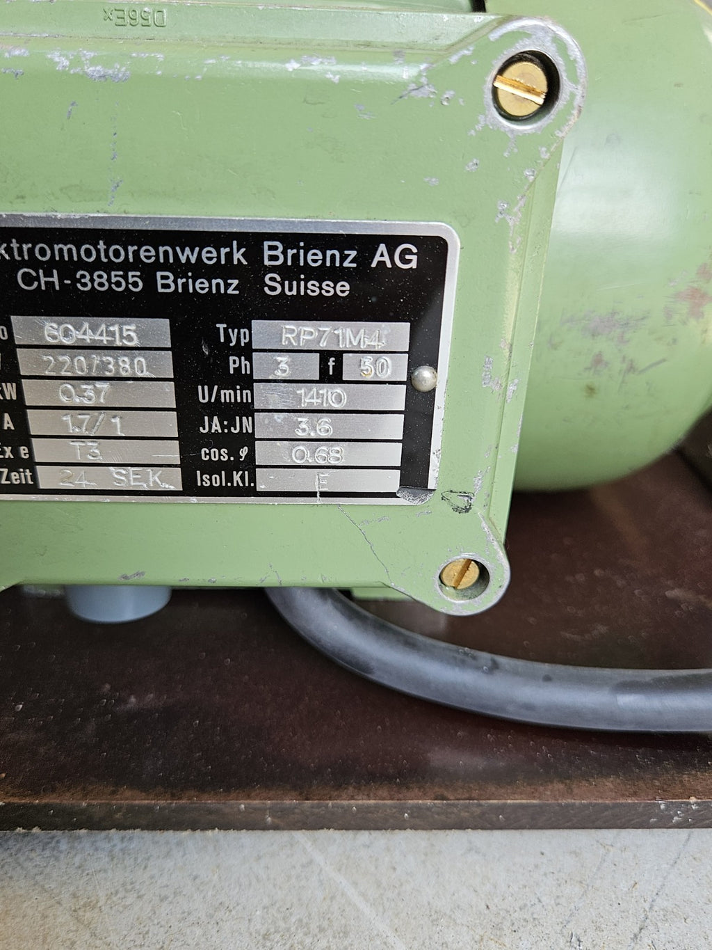Brienz Elektromotor RP71M4, RP 71 M 4 0.37KW 14100 U/min, Neuwertig, Barely Used