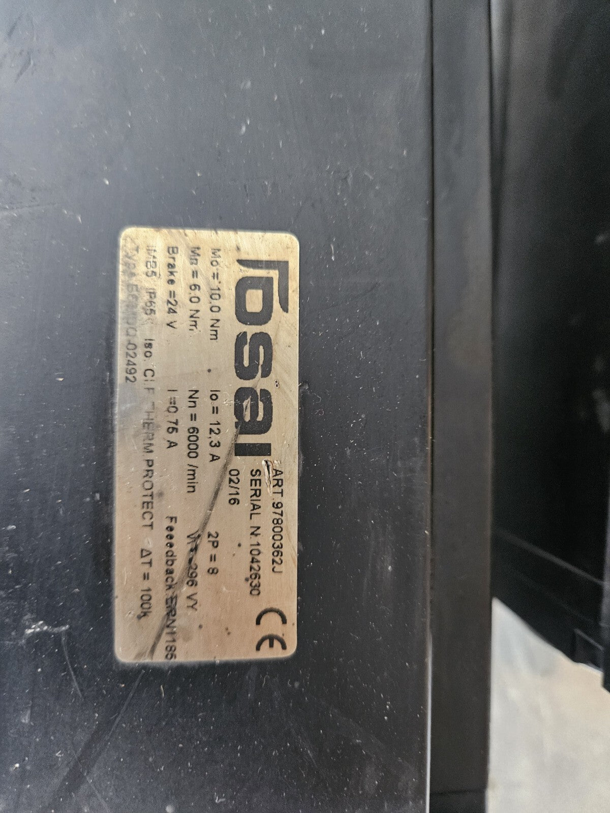 OSAI Servomotor B6310Q-02492, 97800362J, Used, Fully Working, Worldwide Shipp.
