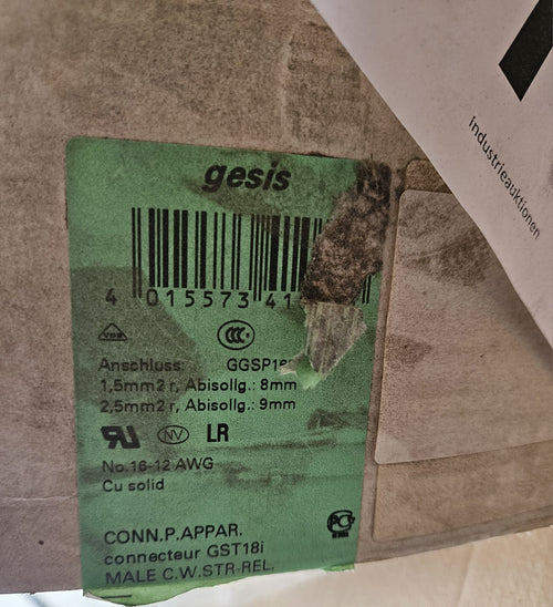 5 x Wieland Gesis GST18i AWG Cu solid CONN.P.APPAR. connecteur MALE C.W.STR-REL