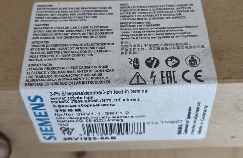 10 x Siemens 3-Phasen-Einspeiseklemme Terminal Clamps  3RV1925-5AB  Neu/ovp New