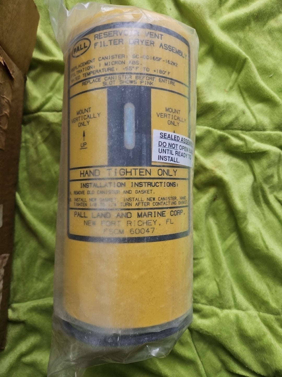 Pall Land and Marine GC-00165F-162W2 Vent DRYER Canister Filter sealed New Neu