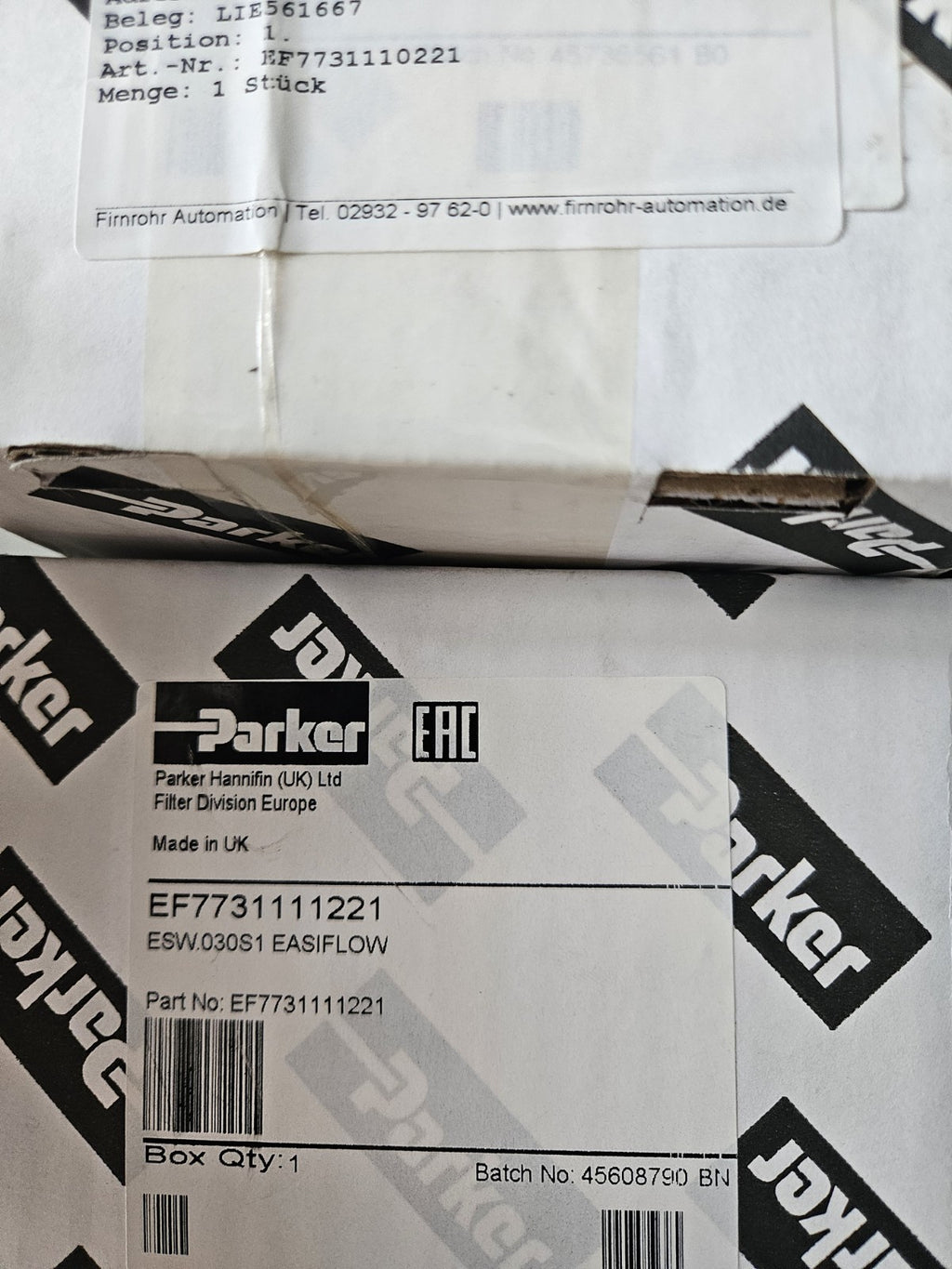 PARKER Easyflow EF7731110221 , ESW015S1 Durchflussmesser, Neu/ovp New Unused