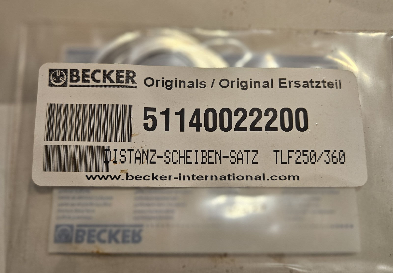 BECKER 51140022200 Distanzscheibensatz, Becker Pumps VTLF 250 Set Distance Discs