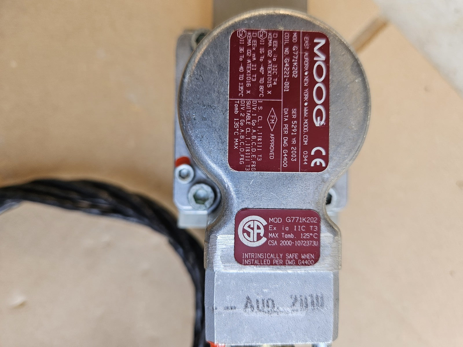 MOOG G771K202 FLOW SERVO CONTROL VALVE 312A6077P004, S19FOFA4VA4, Ne Neu Nos