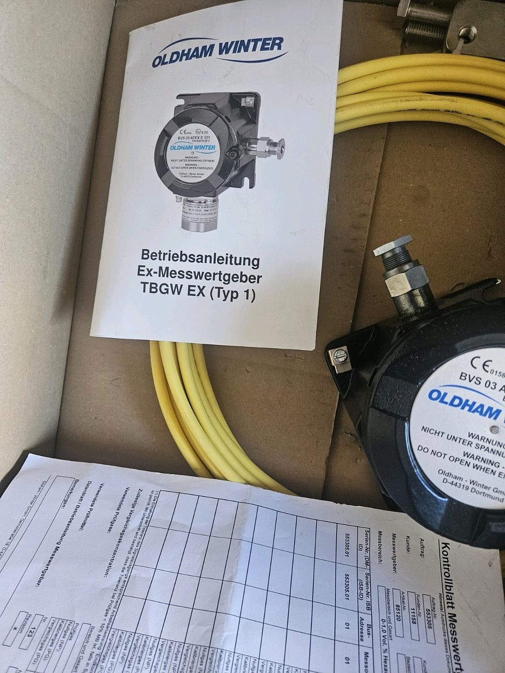 OLDHAM WINTER TBWG-EX Typ 2, ATEX E 101EN 60079-29-1, Sensor, neu/ovp New Unused