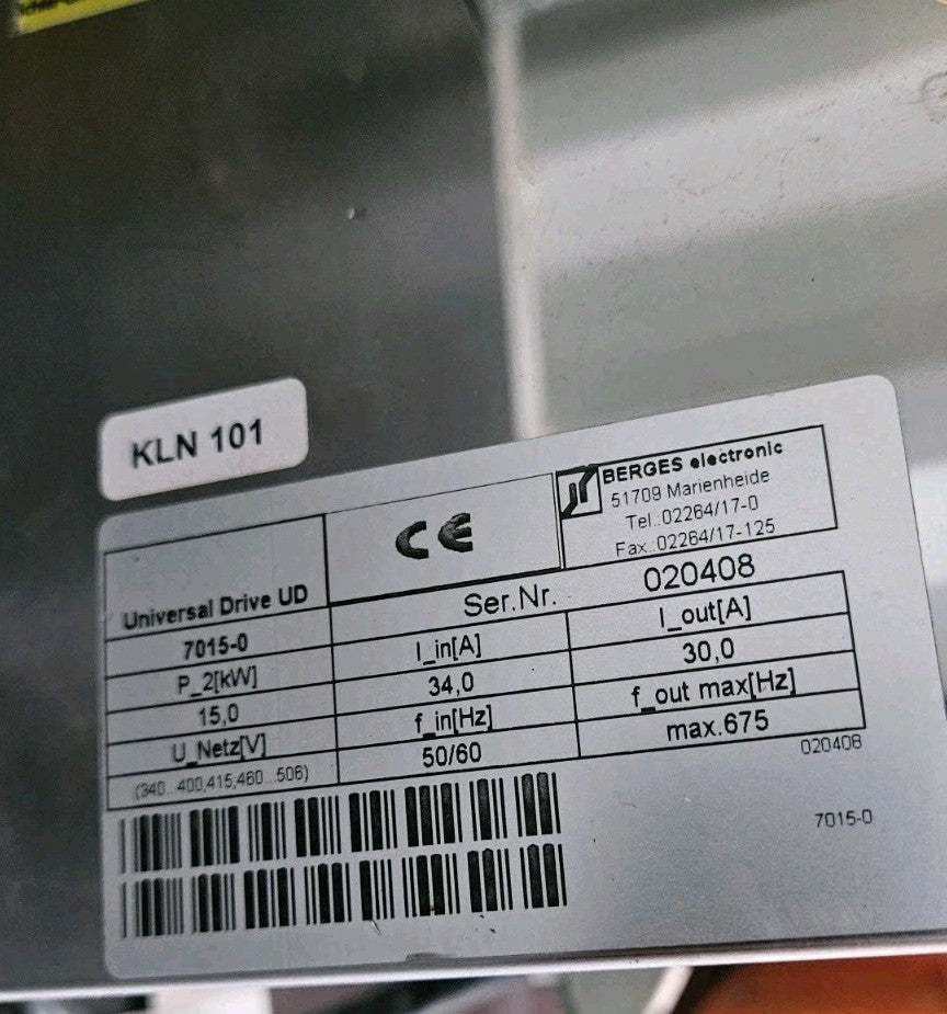 Berges Universal Drive UD 7015-0 Inverter 15KW 400V UD 7000 NEU New Unused