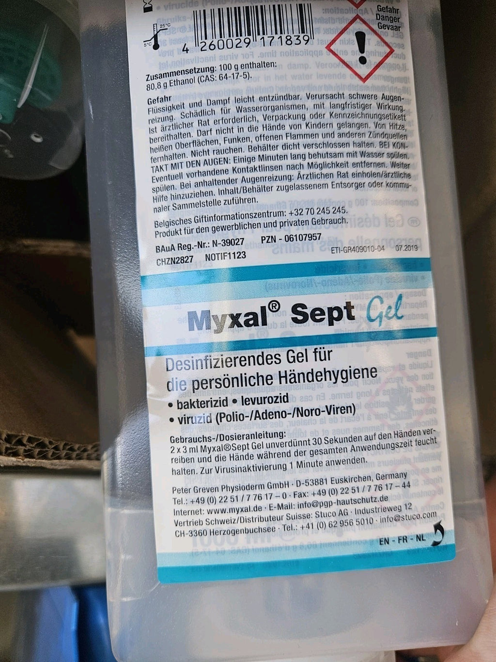 Myxal Sept Händedesinfektion Desinfektionsmittel Gel Varioflasche 1000ml Neu