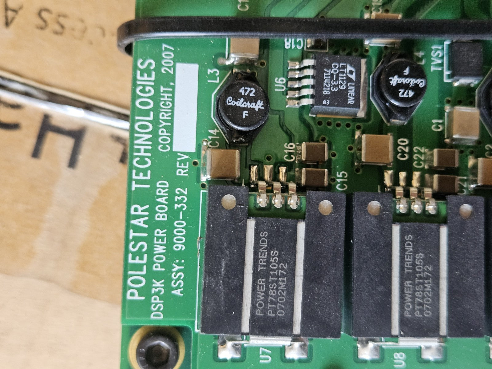 Polestar Technologies DSP3K Power Board ASSY: 9000-332 Rev Model DSP4C Rev 2.0