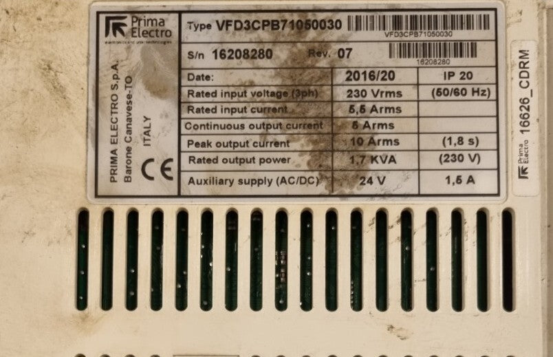 VFD3CPB71050030, Prima Electro VFD410 used, tested,fully functional