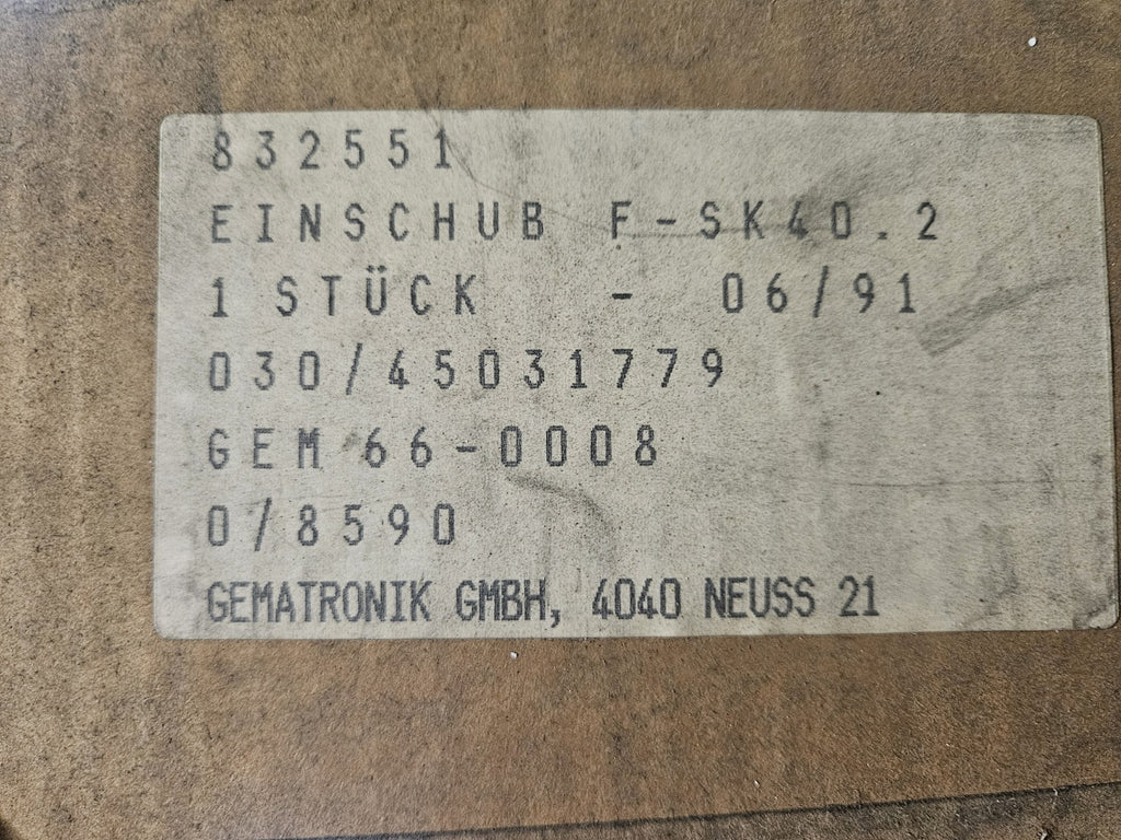 Gematronik Einschubkarte PLATINE 832551, 030/45031779GEM66-00080/8590 NEU
