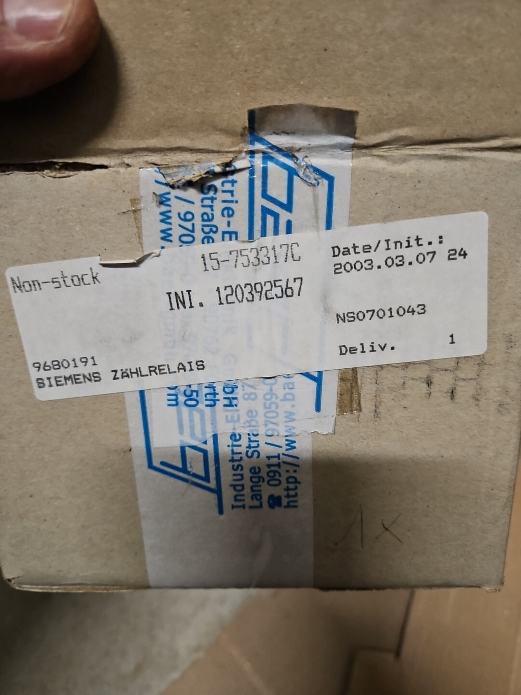 Siemens Relais Fernzählrelais 7FR50 34-2, 9680191 NEU/OVP, New In Box, NOS