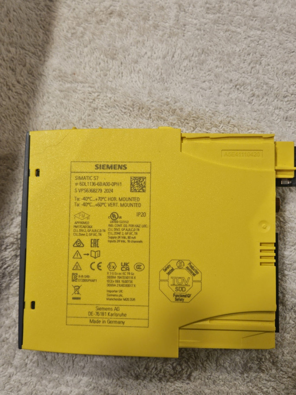 New Siemens 6DL1136-6BA00-0PH1 SIMATIC ET 200SP HA, digital input module, unused