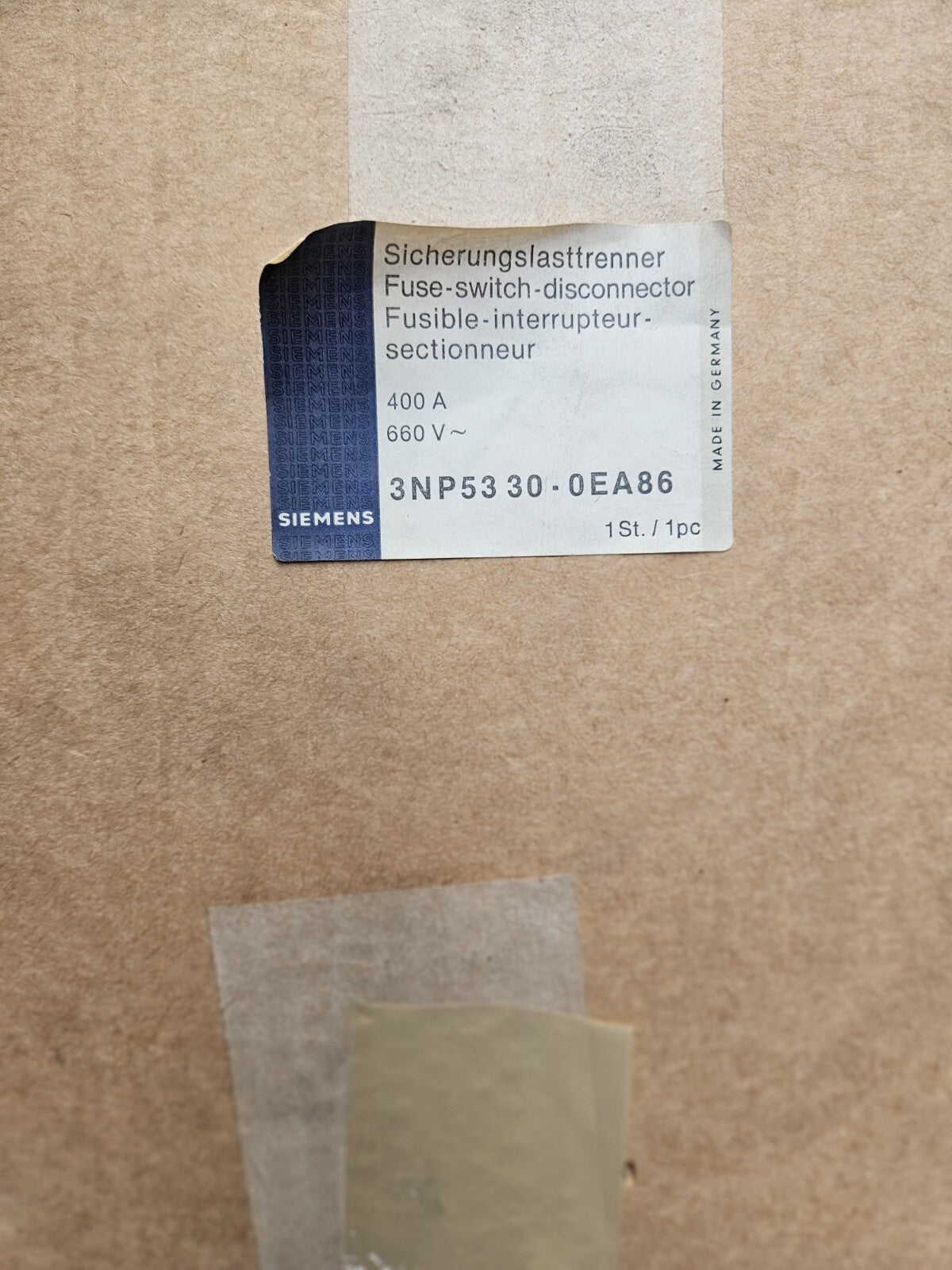 SIEMENS 3NP5330-0EA86  Lasttrennschalter  3NP53300EA86, New In Box,Neu/ovp