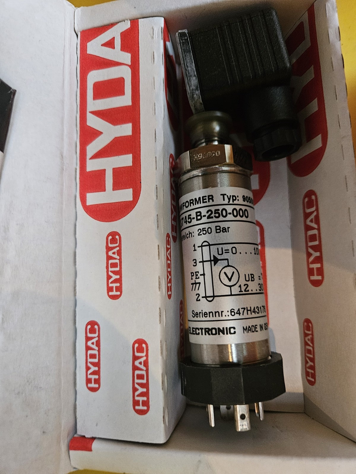 Hydac HDA 3745-B-250-000 DRUCKSENSOR 905000 Pressure Sensor New In Box Neu/Ovp