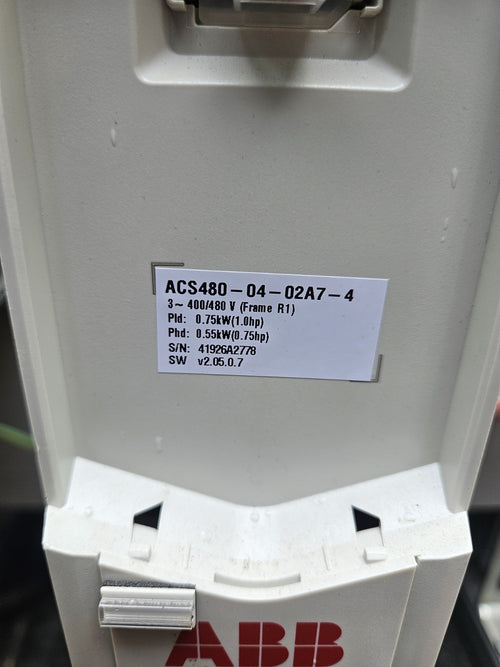 ABB ACS480-04-02A7-4,  S/N 41926A2778,  0.75kW, V2.05.07 Frequenzumrichter used