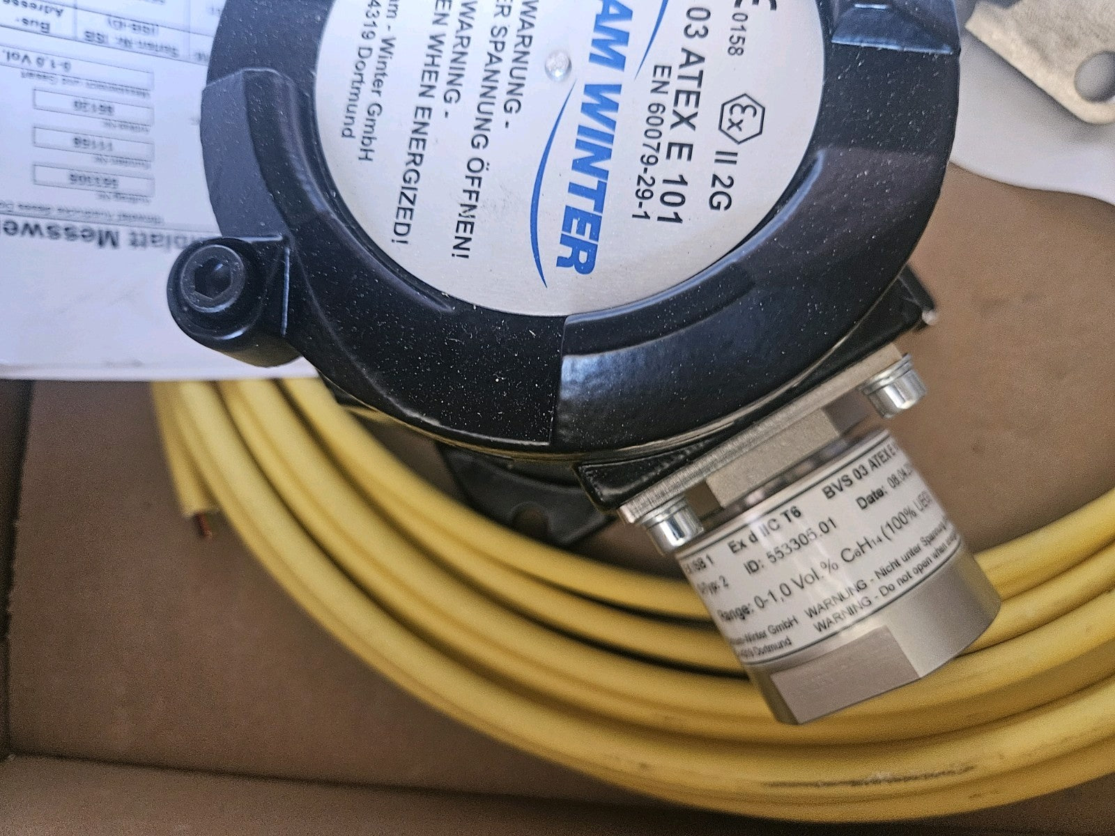 OLDHAM WINTER TBWG-EX Typ 2, ATEX E 101EN 60079-29-1, Sensor, neu/ovp New Unused