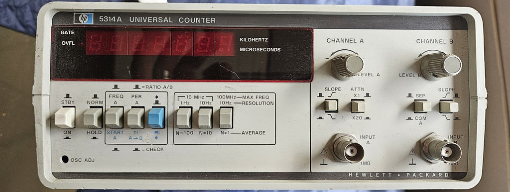 HP 5314A Basic Universal Frequency Counter 100 MHz 100 ns Fully Working