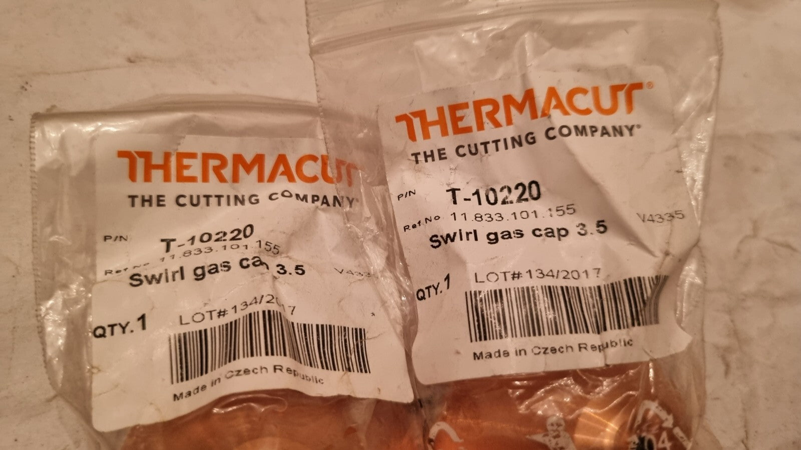 1x 11.833.101.155 T-10220 Thermacut ,Kjellberg Swirl Gas cap, 3,5mm neu/ovp