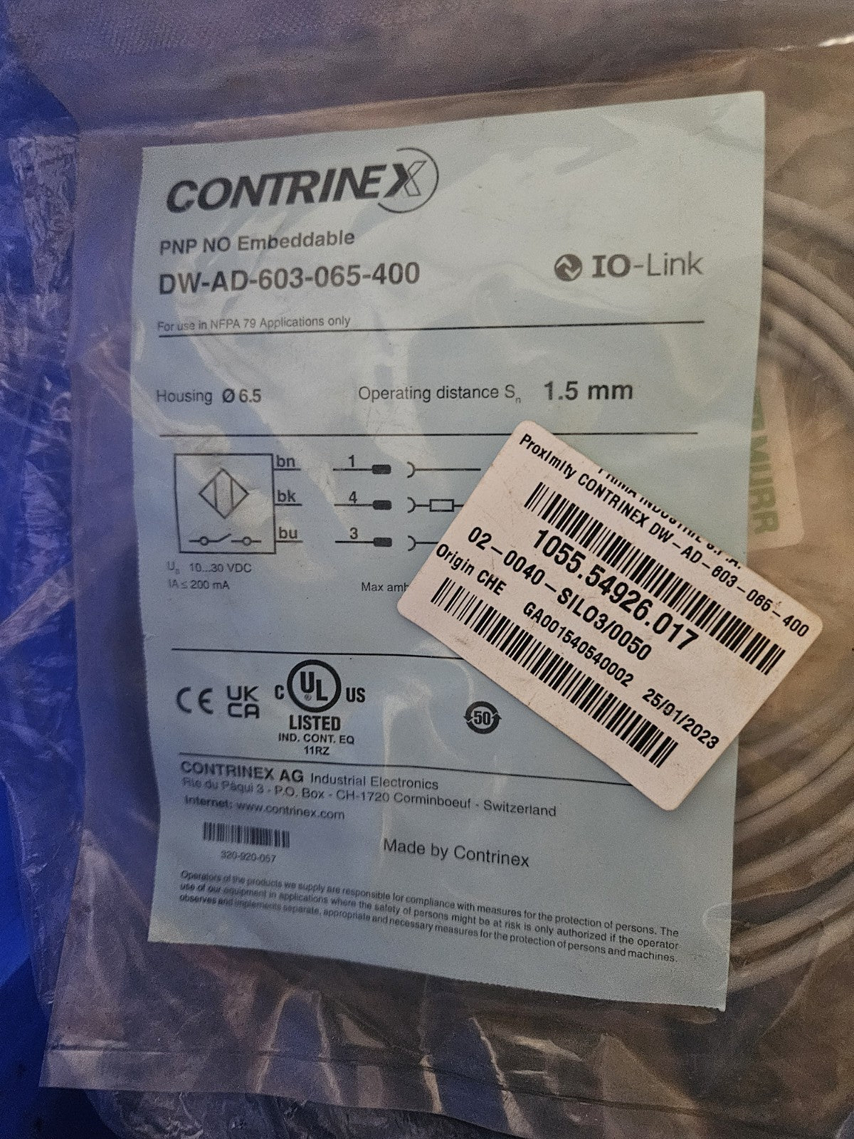 1 x DW-AD-603-065-400 Switch Proximity Schalter INDUCTIVE new Nos Neu/ovp Sealed