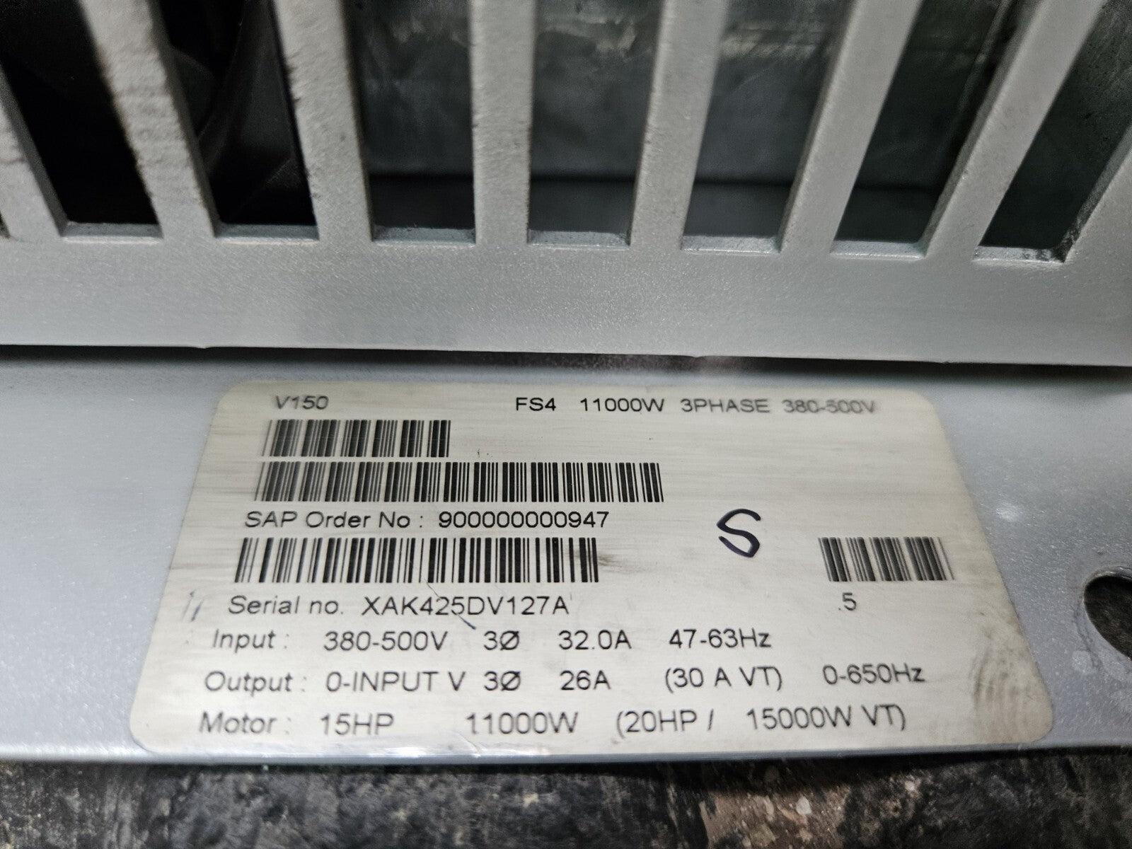 SIEMENS 6SE3222-4DG40 MIDIMASTER VECTOR 15HP / 11 kW Fully Working Condition
