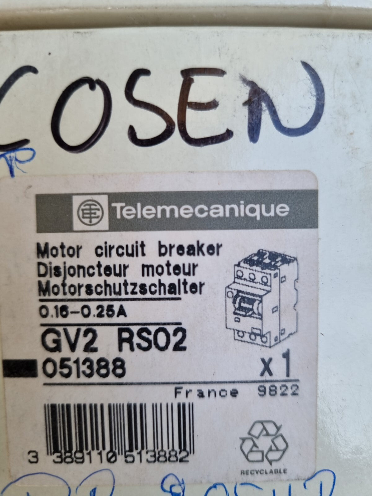 Telemecanique GV2 RS06  0,16-0,25A 051388 new in box unused