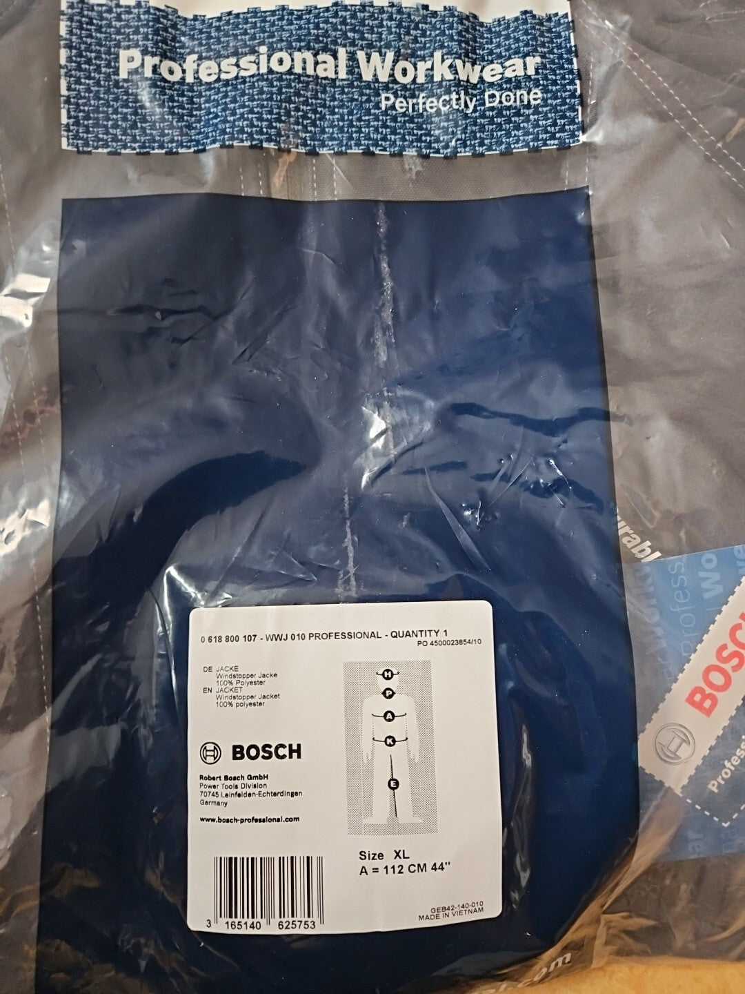 Bosch PROFESSIONAL Giacca Wind Wwj010 Blu Navy Taglia M 3165140625753 Gr.XL,neu!