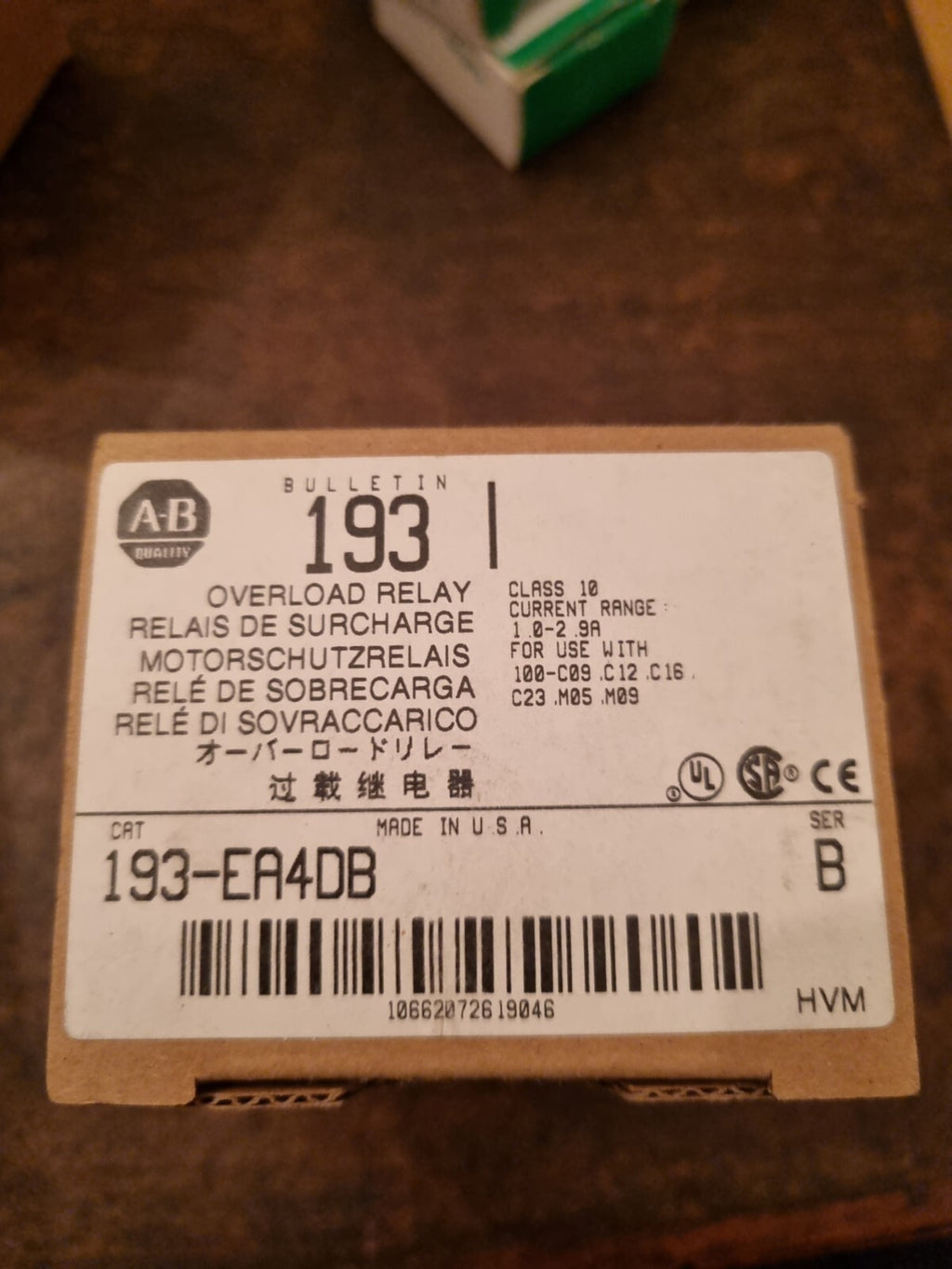 ALLEN BRADLEY OVERLOAD RELAY 193-EA4DB SERIES B 1-2.9A new in box