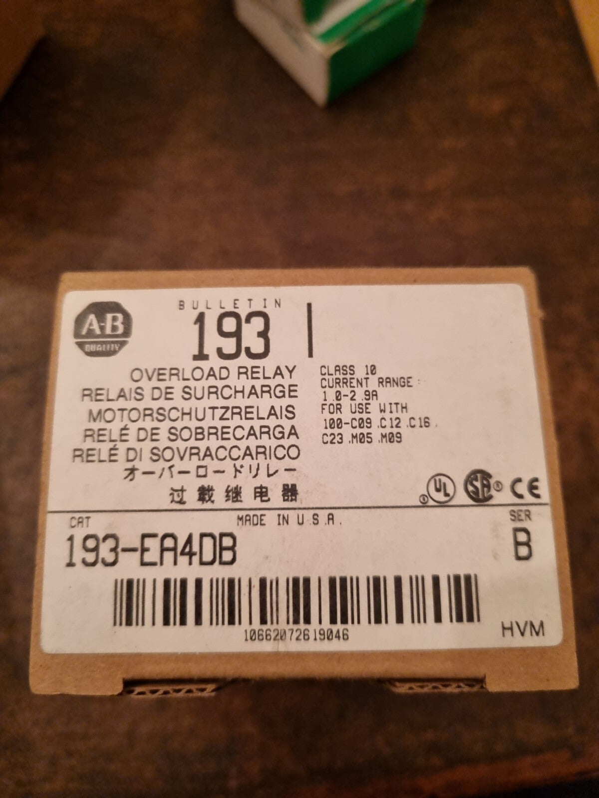 ALLEN BRADLEY OVERLOAD RELAY 193-EA4DB SERIES B 1-2.9A new in box