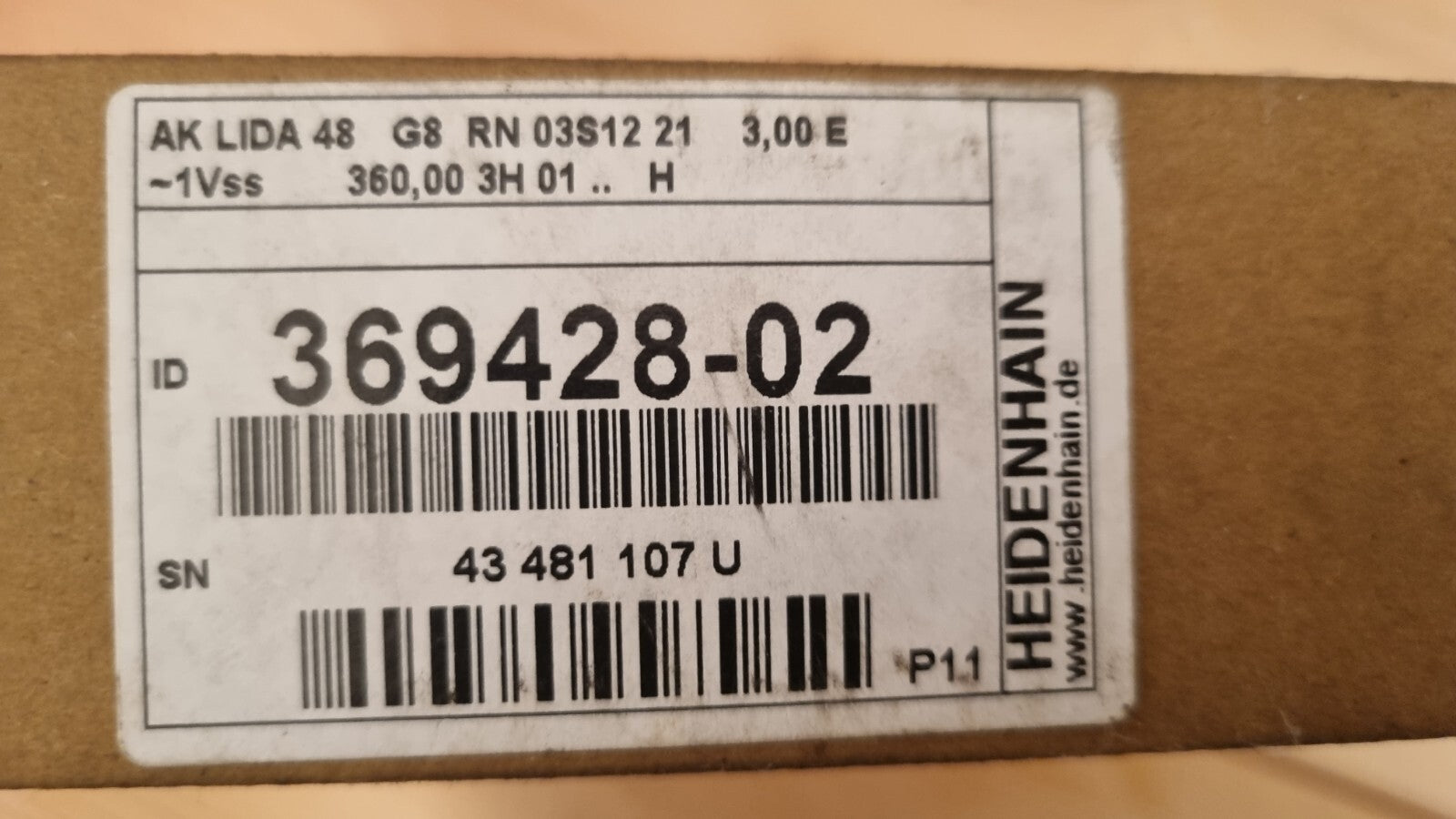 HEIDENHAIN AK LIDA 48 G8RN0S1221 scanning unit 3 meter cable 369428-02 new neu 