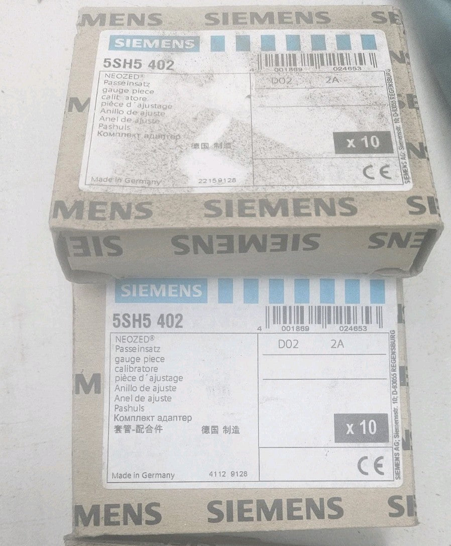 NEU 10 x Siemens 5SH5402 Neozed SPEZIAL Paßeinsatz 5SH5 402, 4001869024653 NEW