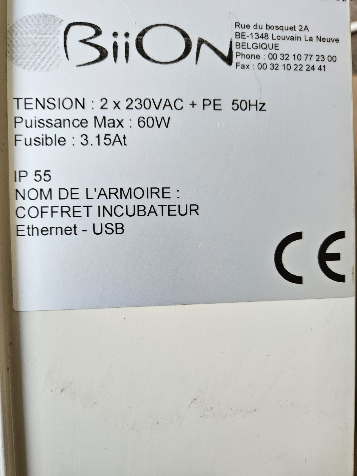 BiiON Industrial Incubator Control Cabinet Enclosure | Phoenix Contact UNO DC-UP