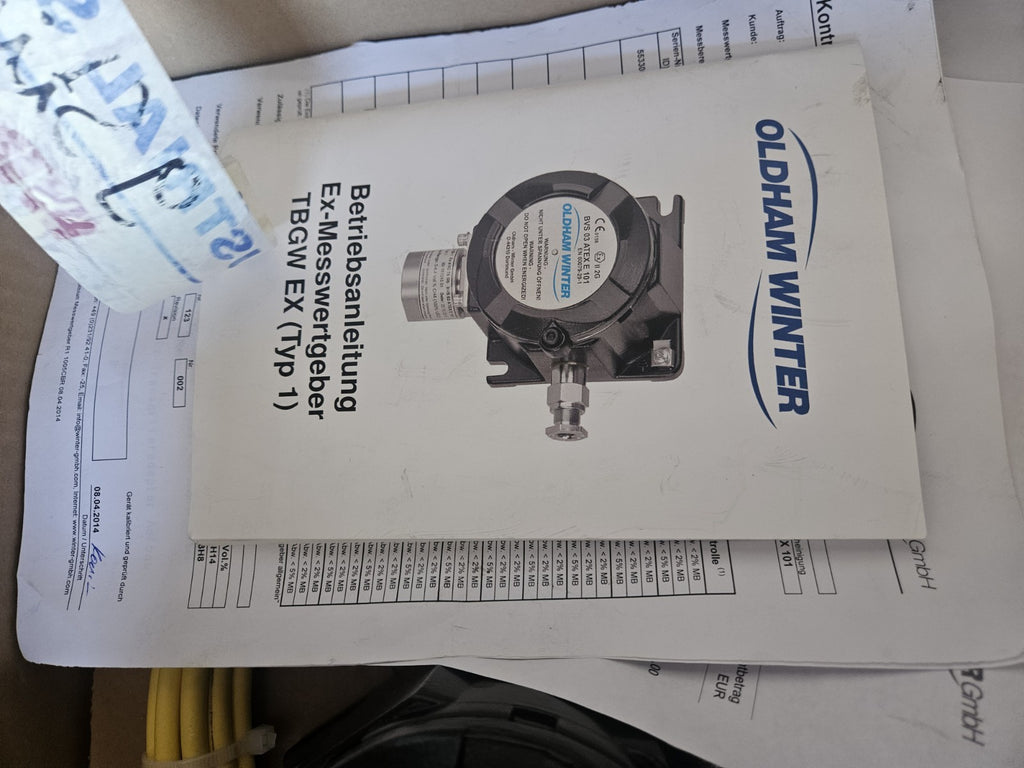 OLDHAM WINTER TBWG-EX Typ 2, ATEX E 101EN 60079-29-1, Sensor, neu/ovp New Unused