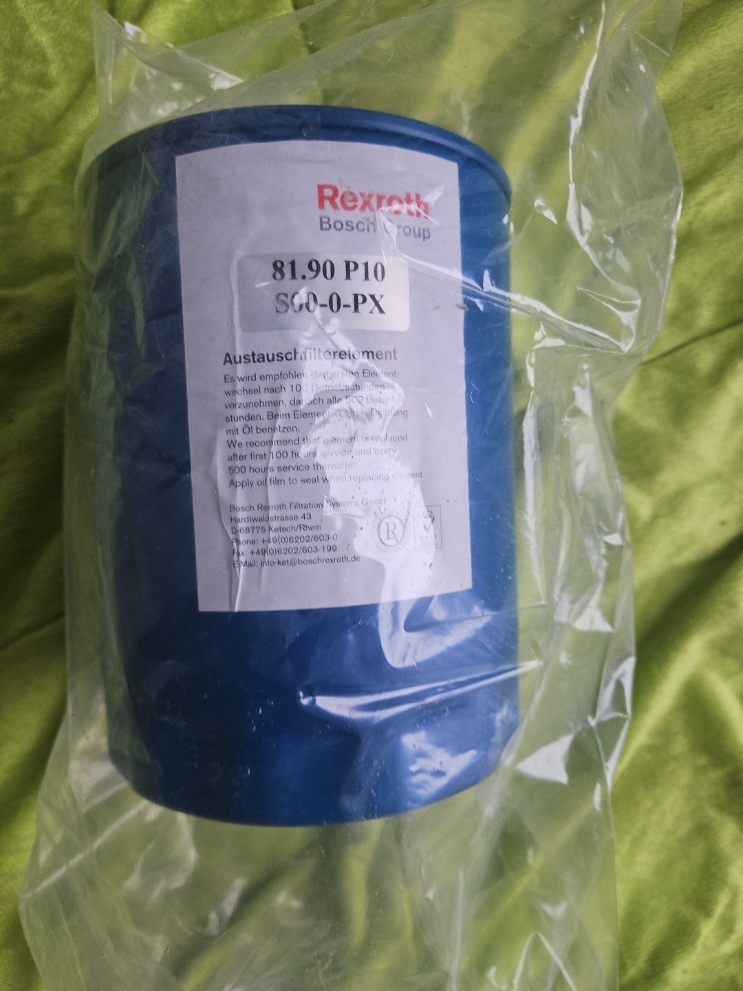 1 x Neu/Ovp Rexroth Bosch Size 90 Filter Element R928025526, 81.90 P10-S00-0-M