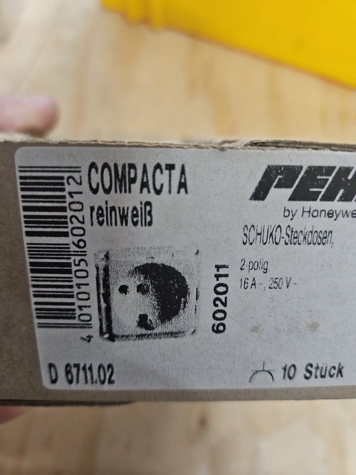 10 x Peha Steckdose D 6711.02 IP20 Abdeckung weiß Stecker Steckdosen 00602011